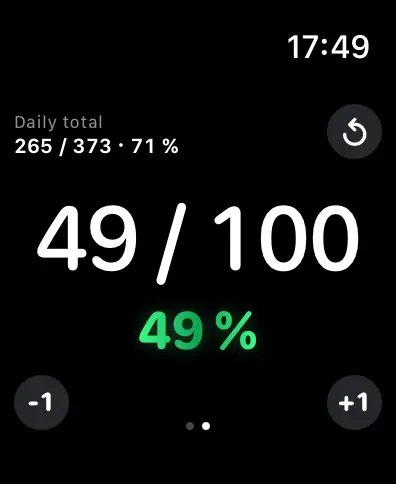 Live shooting percentage displayed on Apple Watch